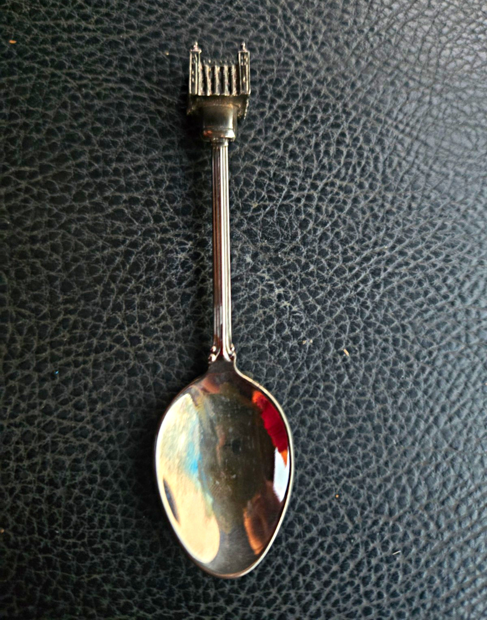 Vintage Great Britain Souvenir Spoon Silver Plate Castle Turret Handle